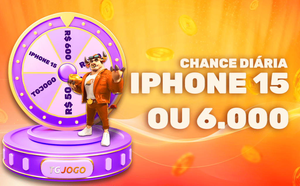 Banner promocional da TGJogos com a oferta de chance diária para ganhar um iPhone 15 ou 6.000 em prêmios.
